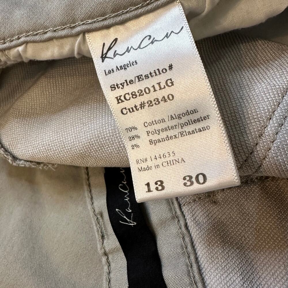 KanCan Jeans Womens Tan Denim Moto Straight Stretch Slim 13/30 - Picture 6 of 8